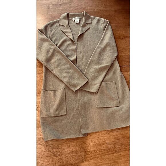 Due Per Due Beige Womens Knit Blazer Jacket Size M - Picture 1 of 8